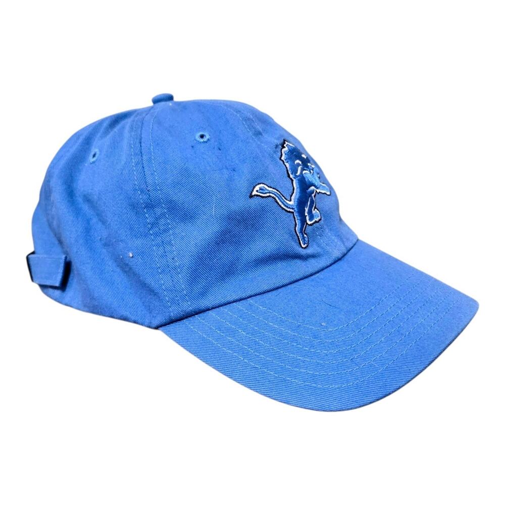 Detroit Lions NFL Team Cap Mens Blue Embroidered Logo Adjustable Hat Football